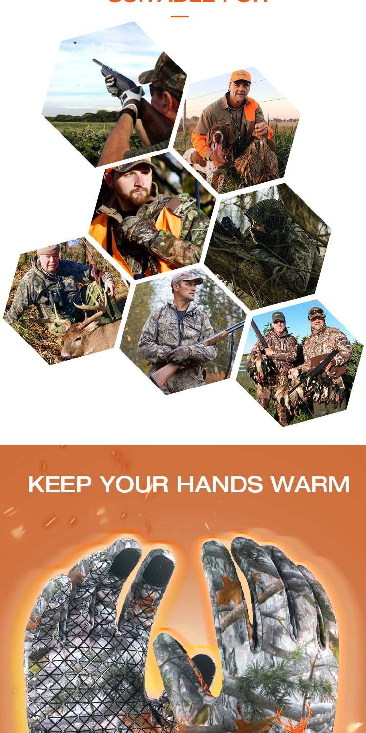 Lightweight Antislip Stretch Hunting Gloves Unisex Deer Hunting Gloves