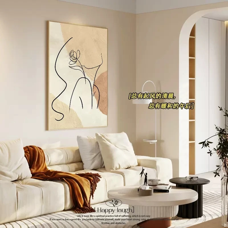 JZ  Home Decor Nordic Style Print Wall Art Portrait Line Canvas Painting Abstract Women Face Picture