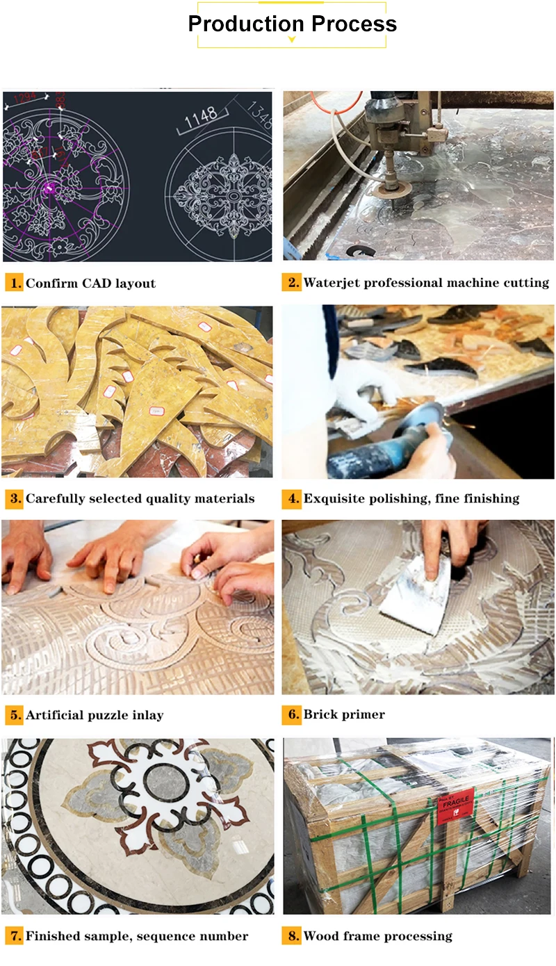 product luxury marble waterjet pattern tile for lobby floor modern design waterjet medallions for home design-16