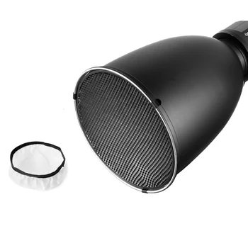 11 Inch 45° Telephoto Reflector Diffuser Lamp Shade Dish with 60 Degree Honeycomb Grid for Bowens Mount Studio Flash