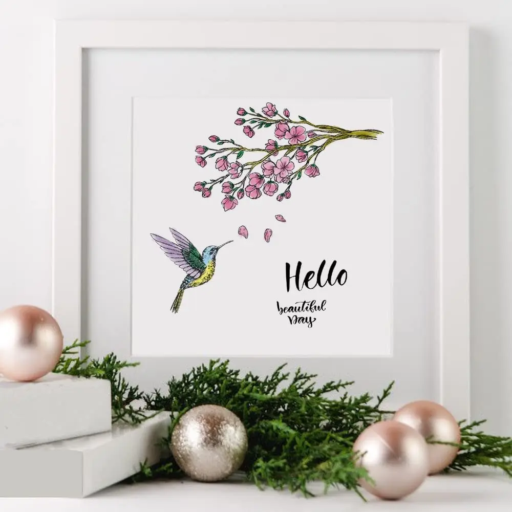 Цветочный фон прозрачные штампы птица прозрачная резина силиконовая печать с чувством слова для изготовления открыток сделай