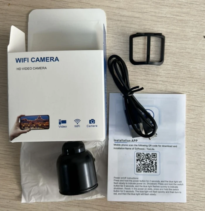 Mini caméra de sécurité domestique rotative à 360°, interphone HD à