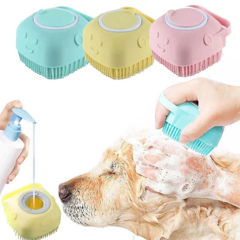 Pnb 2024 Pet Shower Brush Silicone Pet Bath Brush Shampoo Dispenser   Hc8131796b71f4dec870f16dee3653dd59 