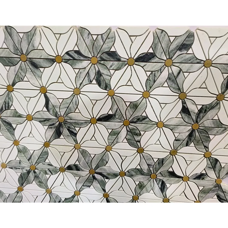 モダンデザイン天然石大理石モザイクタイル床壁用花柄クラフトプール用