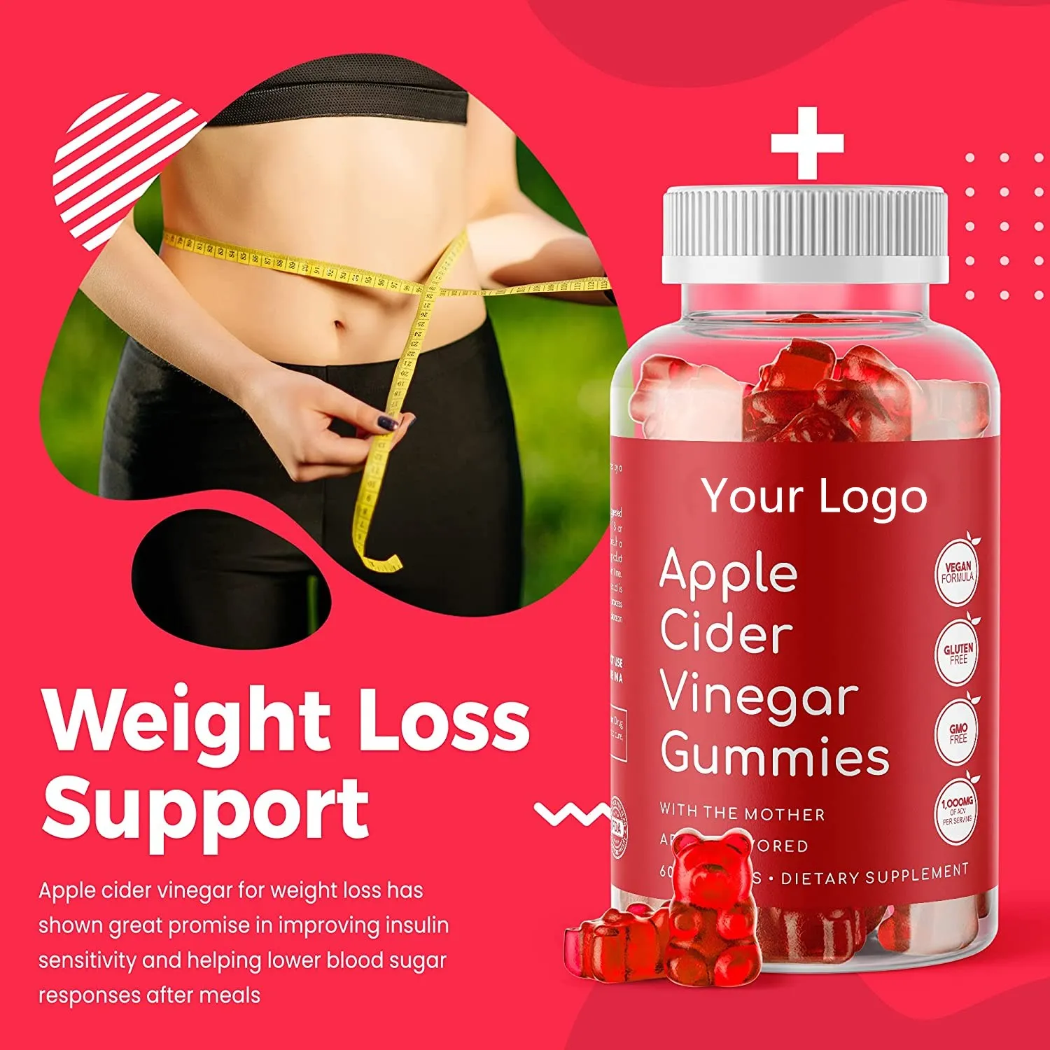 
 Маркировка яблочного сидра, уксуса, жевательные резинки для веганов для снижения веса, поддержки и улучшения иммунной системы, в наличии  