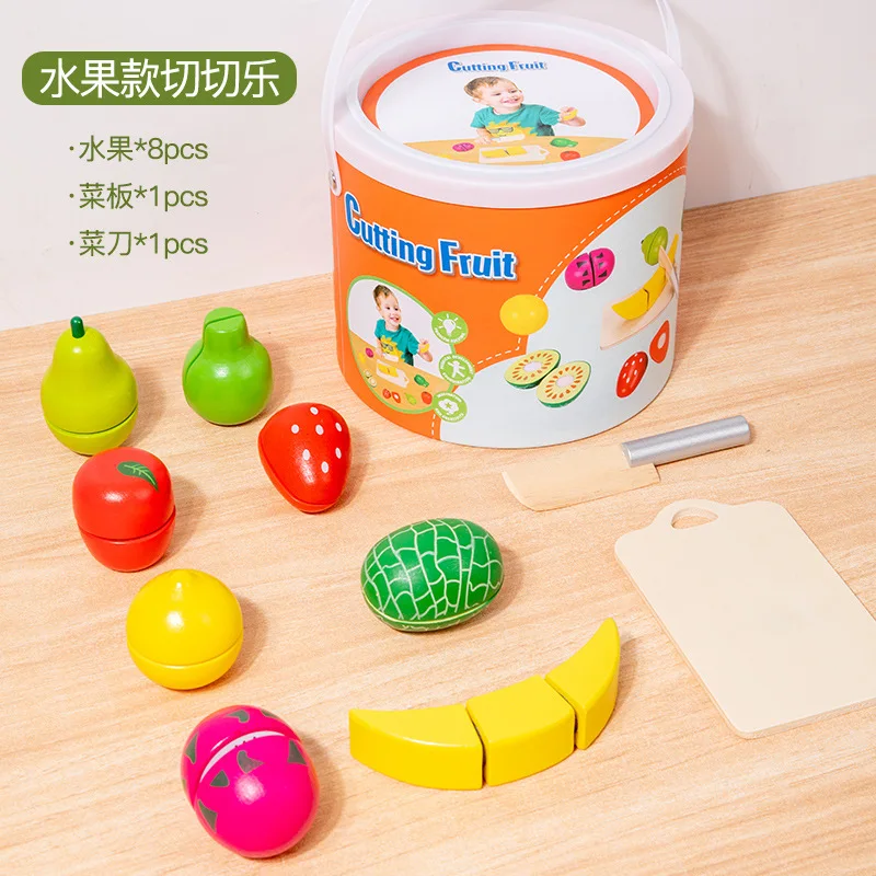 2024 игрушечный дом Монтессори игрушки из фруктов и овощей кухонный набор детская деревянная игрушка подарок для раннего образования
