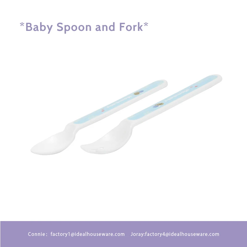 Food Eating Feeder Soft Tip Custom Baby Products BPA Free Baby Silicone Baby Spoon and Fork Set