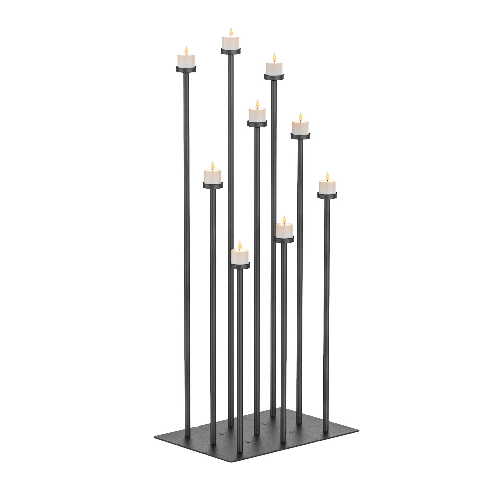 Modern Luxury Minimalist Style Black Wrought Iron Decorative Tealight