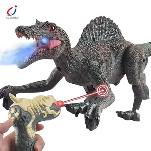 Chengji Spinosaurus Toy Walking Robot Dinosaur Rc Toys 2 in 1 Light Chasing Spray 5ch Remote Infrared Control Dinosaur