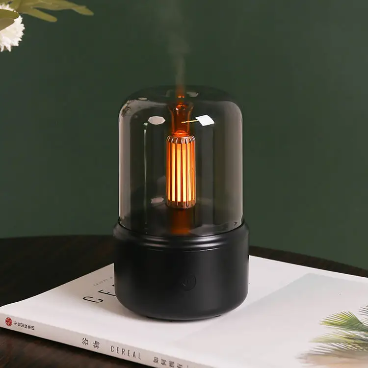 New 120ml Candlelight Essential Oil USB Air Humidifier Electric Ultrasonic Aroma Diffuser With Warm Candle Lamp for Home Office