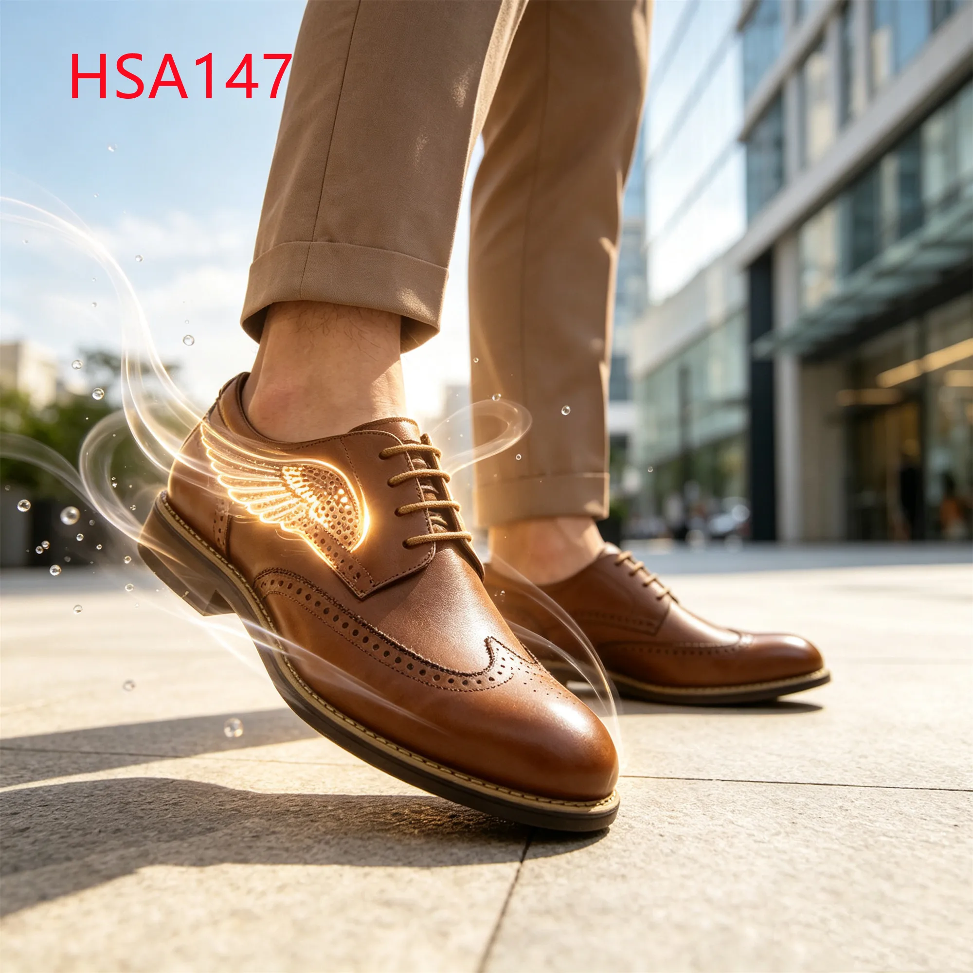 LXG,Wedding Guest Wingtip Brogue Perforation Design Derby Shoes Party Causal Elegant Hua Singh Tan Men Leather Shoes HSA147