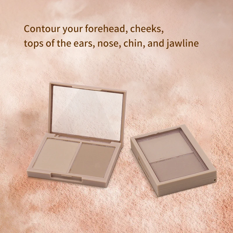 Private Label 2 Color Bronzer Matte Facial Contouring Vegan Pigmented Powder Concealer Palette supplier