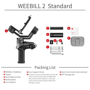 ZHIYUN Weebill 2 Camera Gimbal Stabilizer 3-Axis Handheld Gimbal with Touch Screen for Camera DSLR Cameras Hot Selling detail image