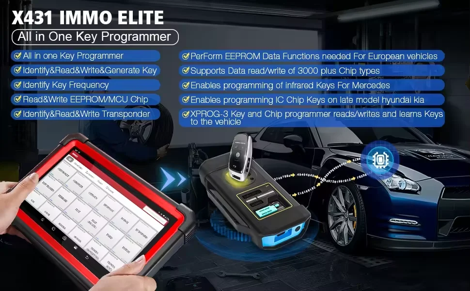 2025 LAUNCH X431 IMMO ELITE Car Diagnostic Scanner Computer Machine Programming Tools Android Bluetooth Worldwide for All Cars