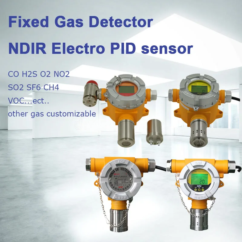 GRI-9106-E-O2 анализатор кислорода фиксированный газовый детектор монитор качества воздуха с сигнализацией диффузионного отбора проб O2 метр