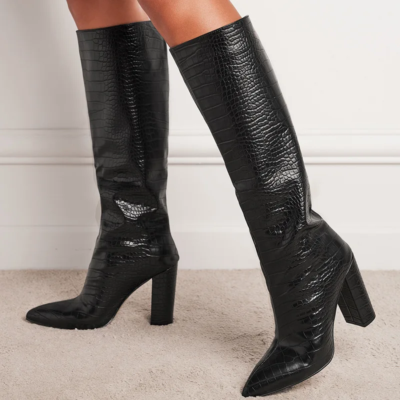 2021 Delle Donne Di Cuoio Della Pelle Di Serpente Calzino Stivali Sexy  Delle Signore Di Spessore Tacco Stivali Alti Al Ginocchio - Buy Stivali Alti  Al Ginocchio,Moda 2021 Nuovi Arrivi All'ingrosso Moda