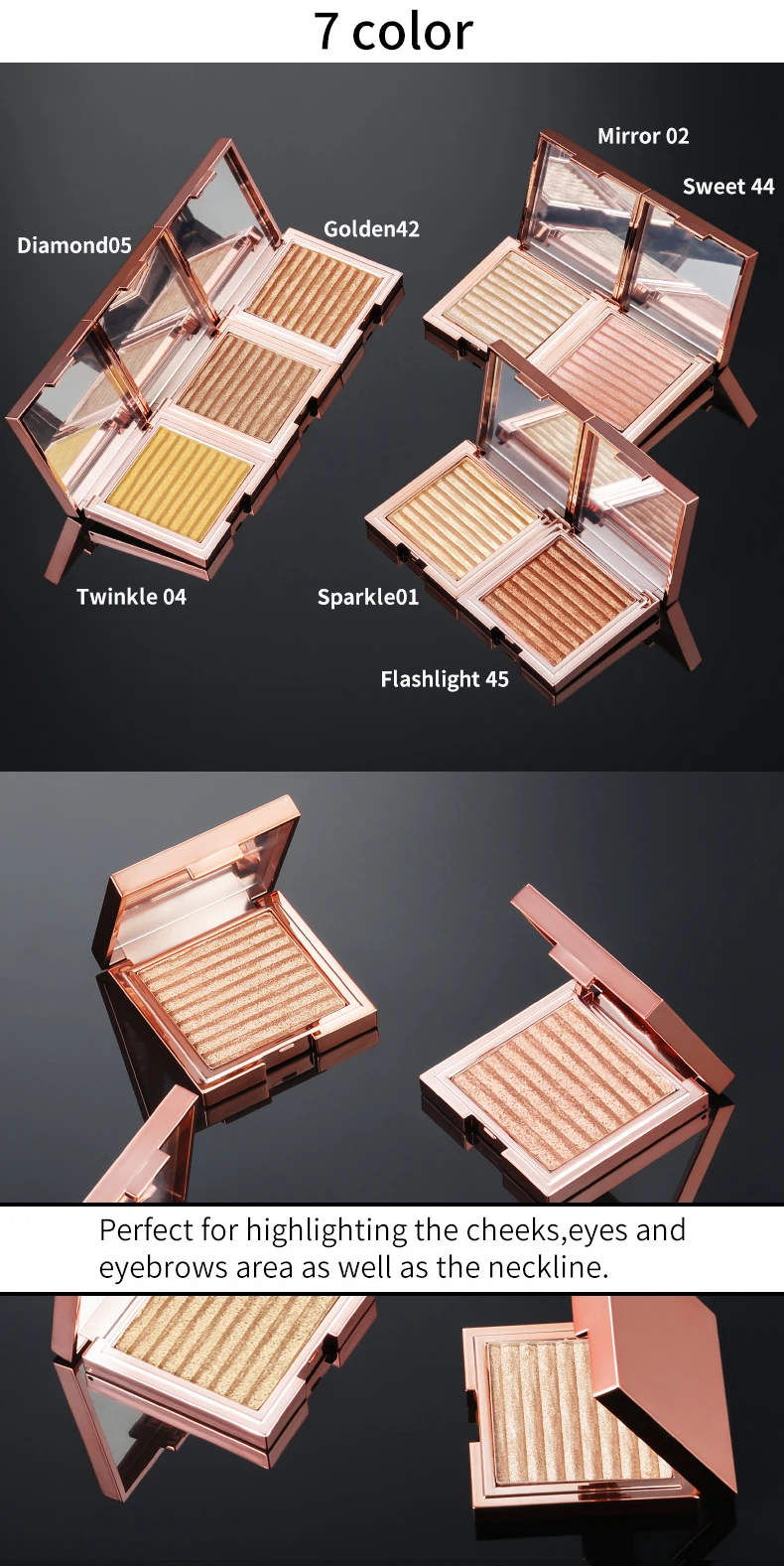 Make Your Own Logo Color High Pigment Highlighter Shimmer Powder Highlighter