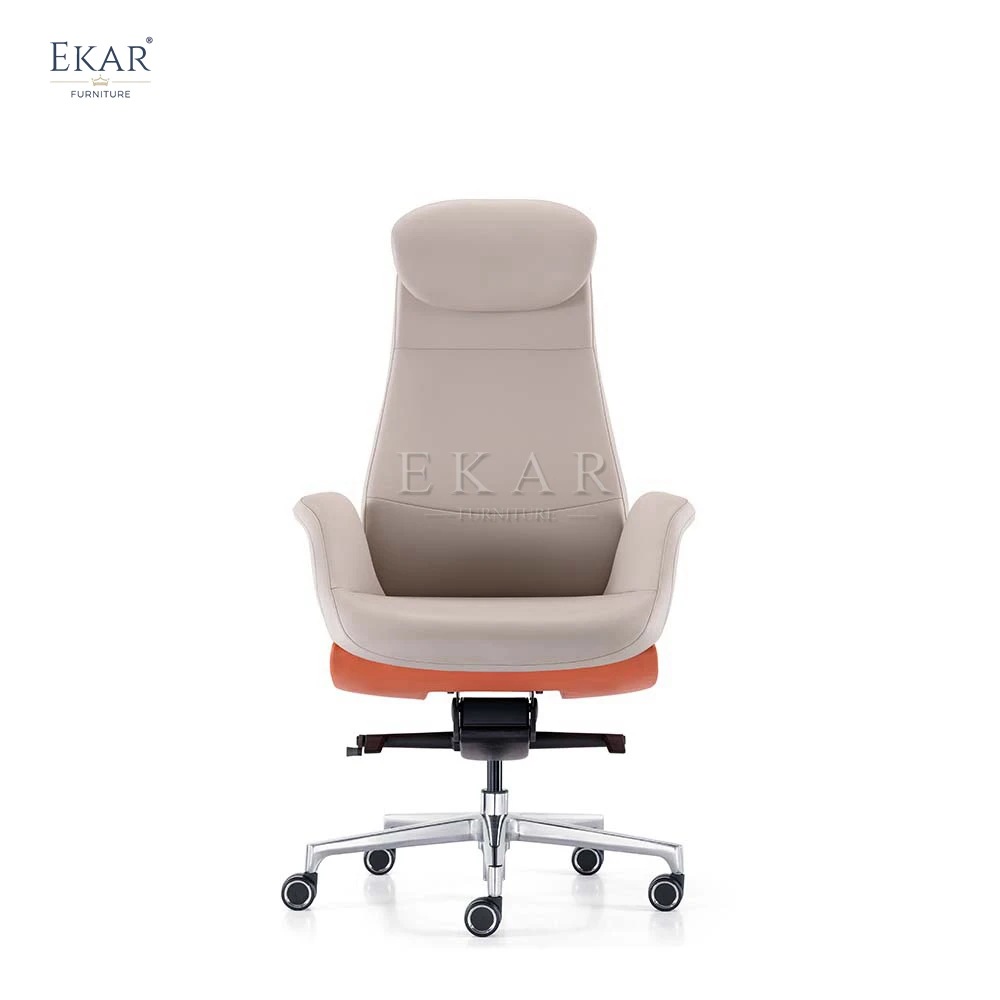 Premium Italian Imported Leather Office Chair with Silent Casters - Ultimate Comfort and Style