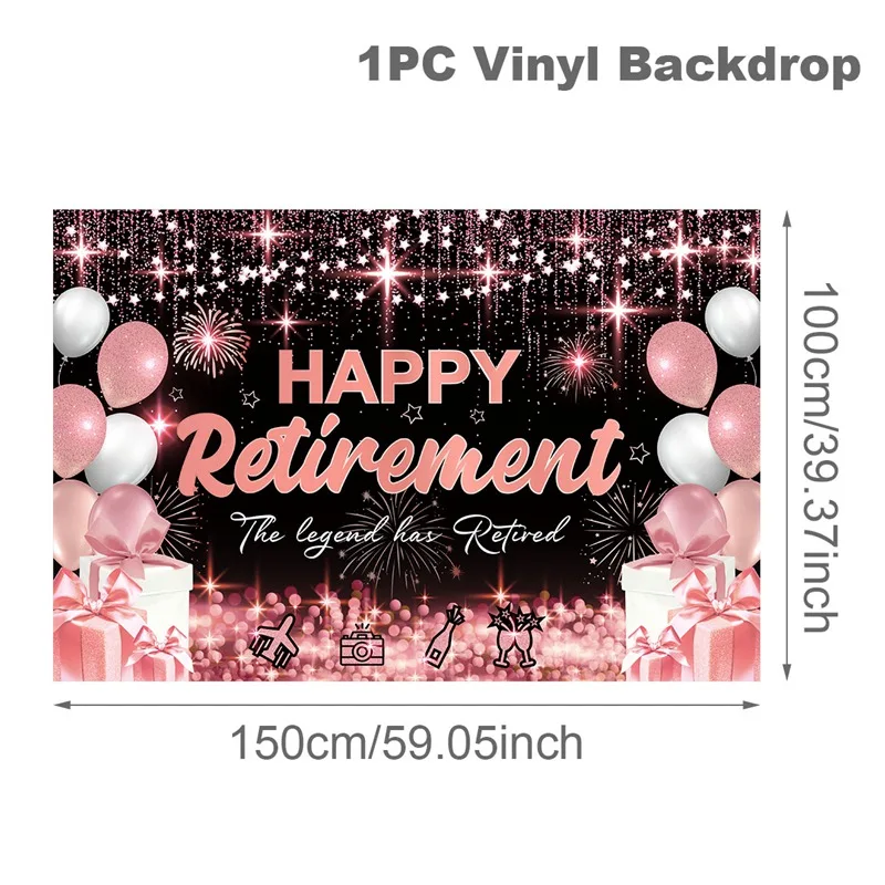 Retirement Program Sample Backdrop Happy Retirement Backdrop - Perfect Party Decorations