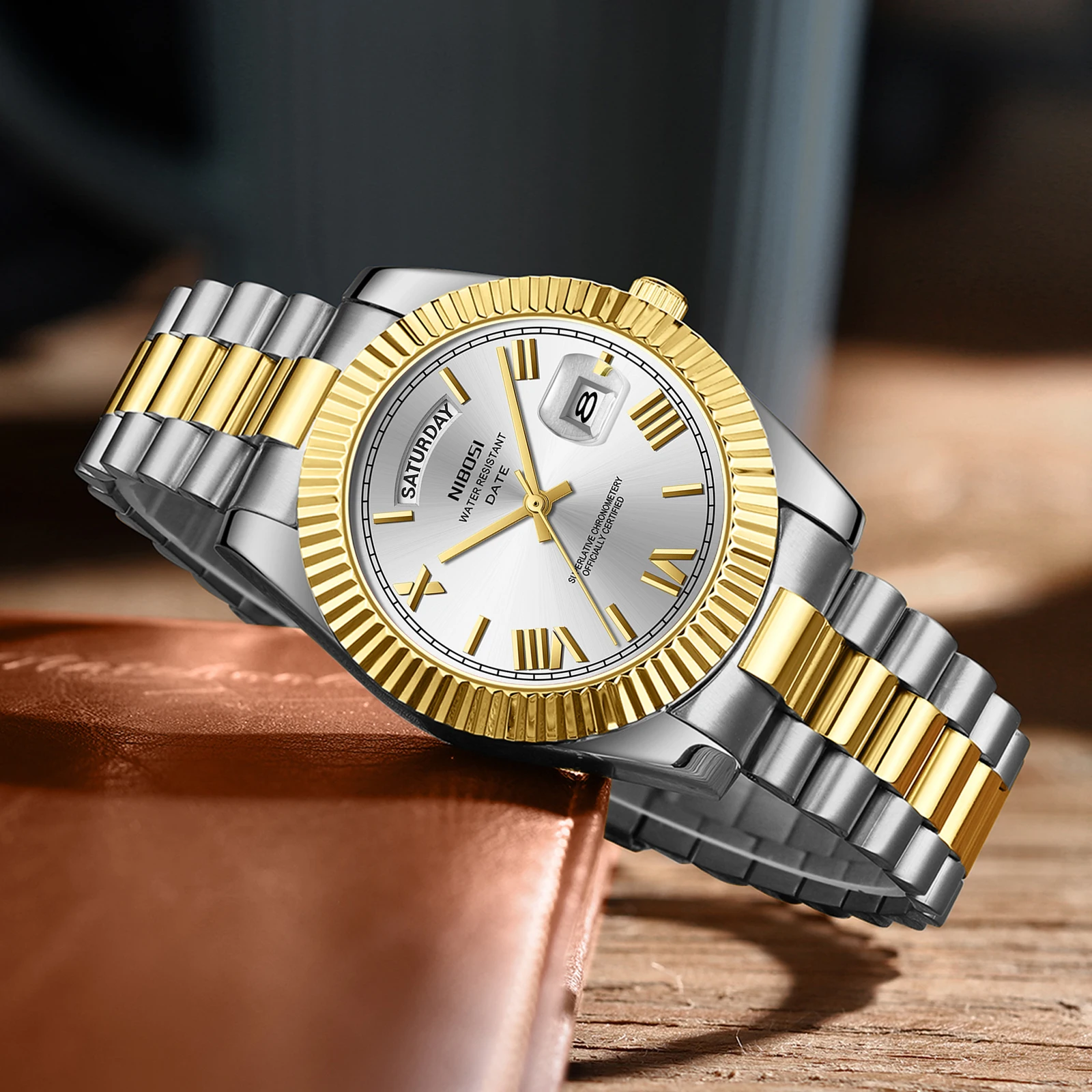 Nibosi 2628 Silver Male Quartz Watch - Stylish & Functional