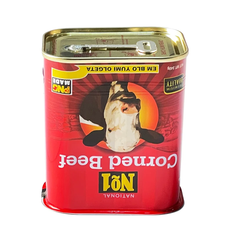 Food Grade Key Welded Open Trapezoidal Can Metal Tin Can for Luncheon Meat or Corned Beef Metal Cans