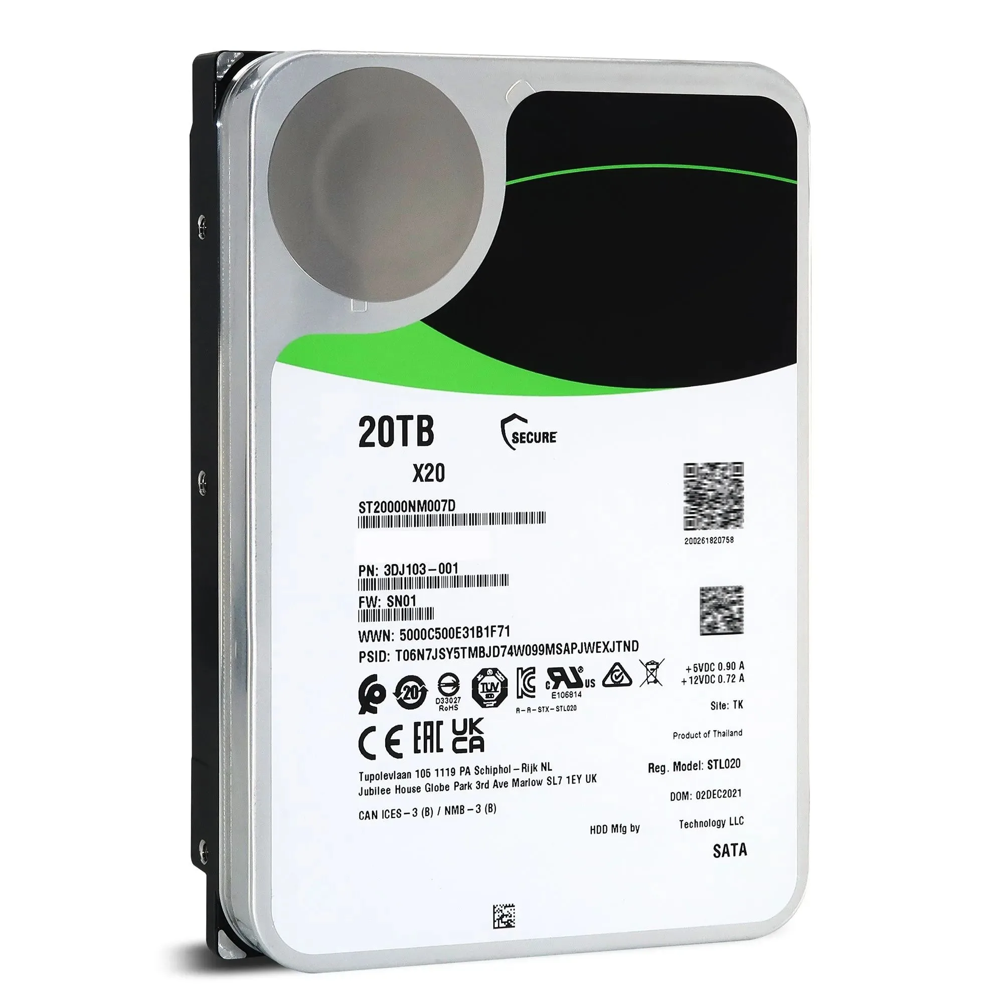 Seagate Exos X20 ST20000NM007D - 20TB HDD for Servers