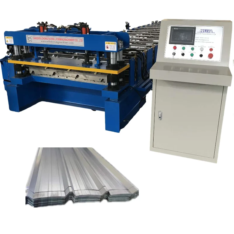 Portable Trapezoidal 4 Rib Metal Roof Tile Making Machine Tr4 Ibr Roofing Sheet Tile Making Machinery