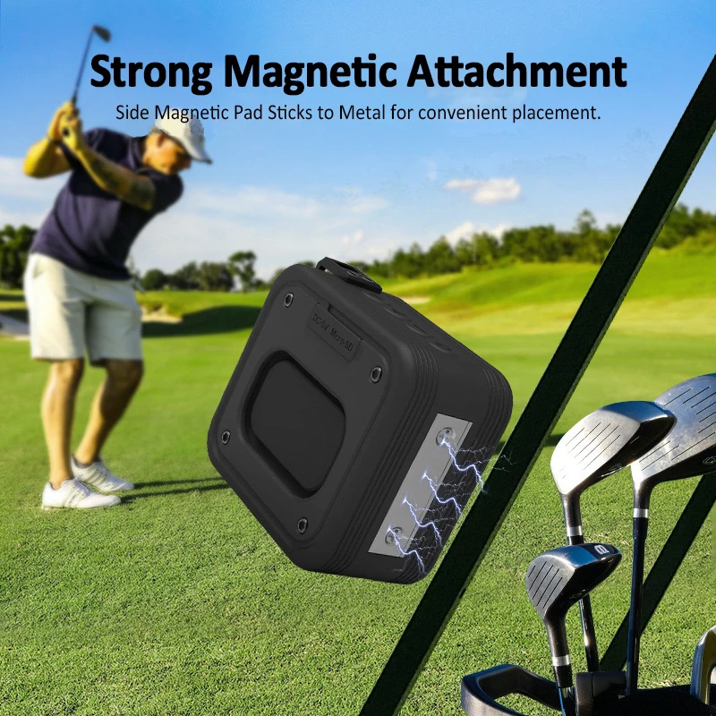 Loud & Clear Sound IPX7 Waterproof Shockproof & Dustproof 24 Hour Battery Portable Magnetic  Wireless Golf Cart Speaker