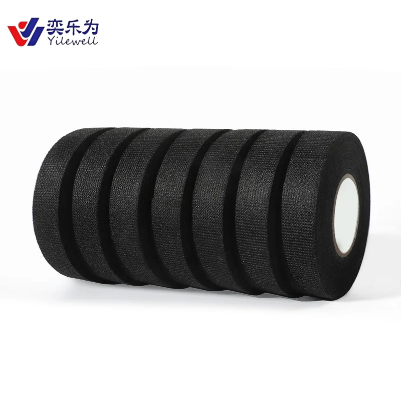 Customized Auto Car Heat Resistant Masking 19mm Single Sided Pressure Sensitive Insulation Automotive Cloth Tape Wiring Harness