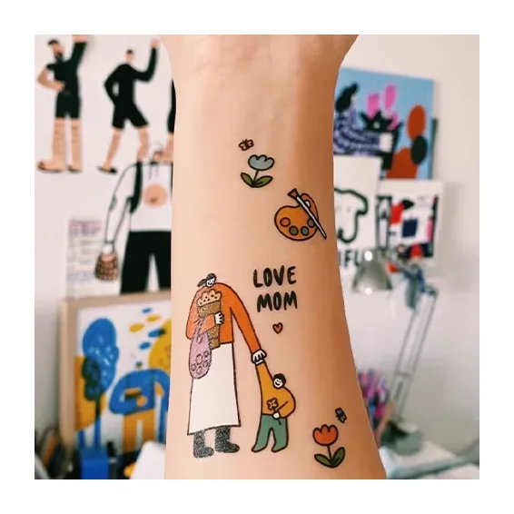 Наклейка-трафарет для татуировок на заказ наклейка с логотипом водостойкая зеленая золотая красная ПВХ