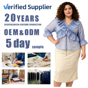 Summer Women's Cute Skinny Work Blouse Ruffled V-neck Shirt with Front Logo Short Sleeve Chiffon