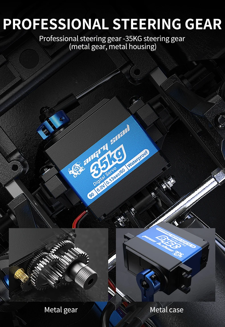 MJX H8H+ RC Car 1/8 4WD 3970 Brushless 8CH Remote Control Toys Climbing Off-Road Truck Aluminum Alloy Parts 80A ESC 35KG Servo