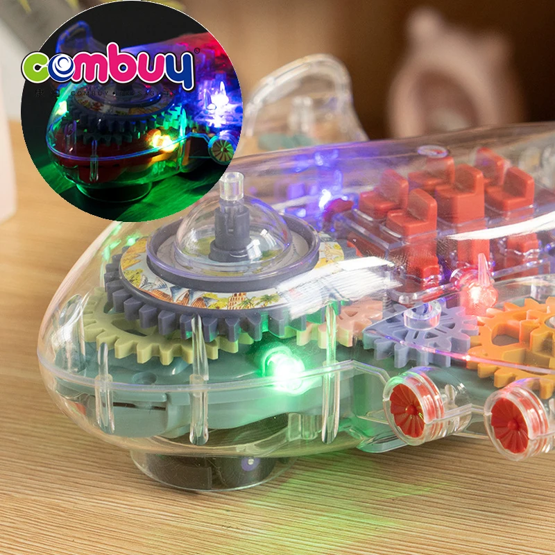 Universal Transparent Musical Lighting Kids Toys Electric Gear Plane