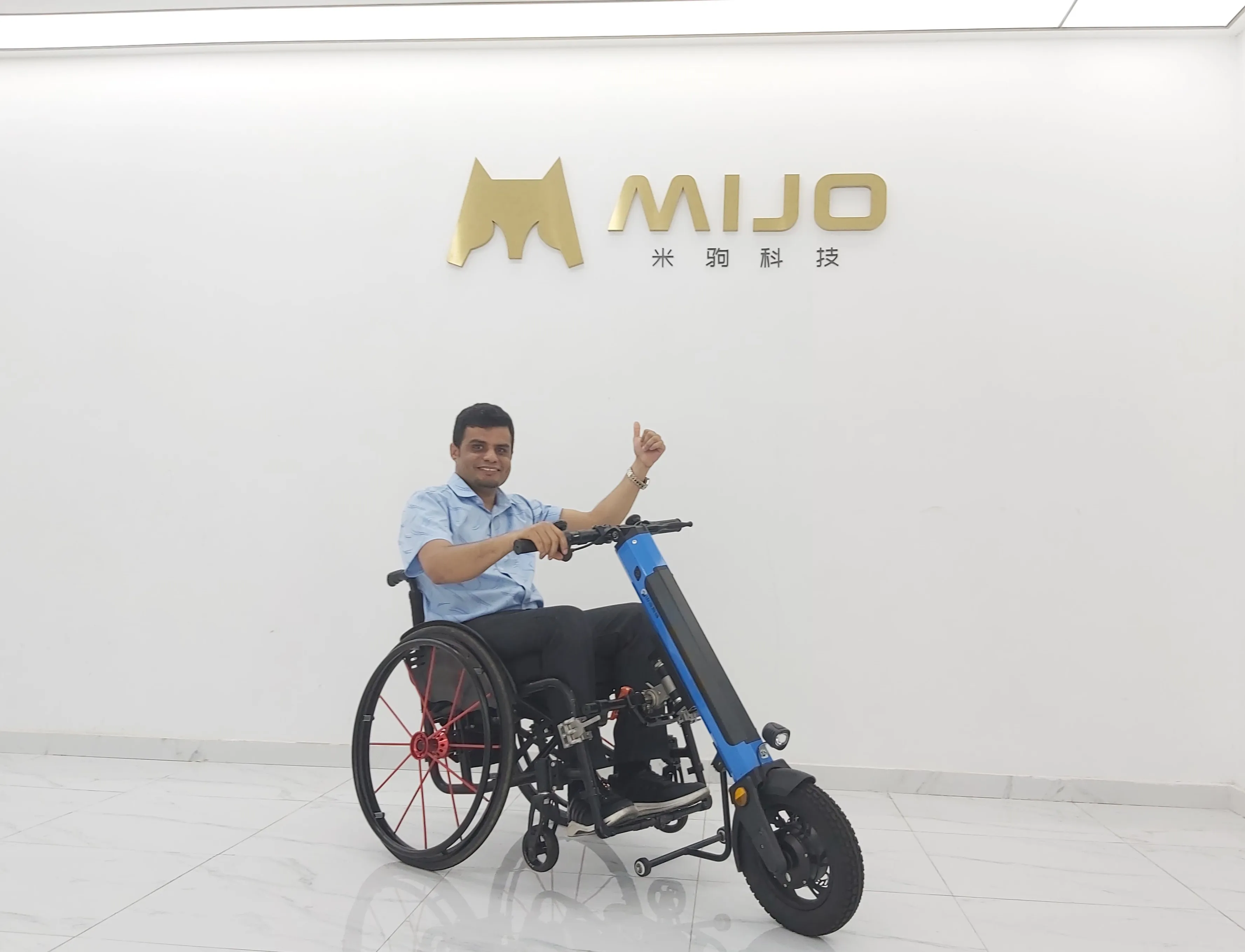 Mijo Mojo Wheelchair Electric Bike Attachment Wheelchair Off Road Front Wheel Ewheelchair