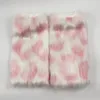 Bordo a coste jacquard rosa e bianco