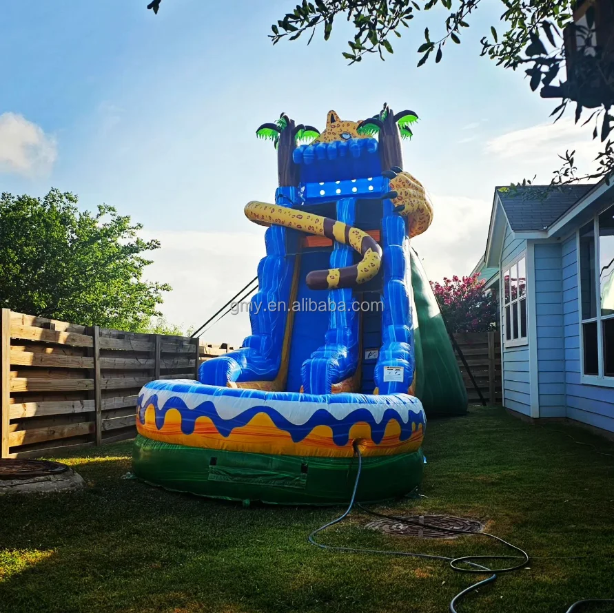 Commercial Inflatable Jaguar Falls Waterslide  for Sale