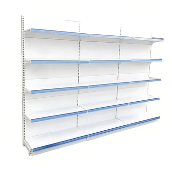 Customized Heavy-Duty Single-Sided Retail Shelf Display Iron Metal Supermarket Gondola Rack Shelves for Store Made of Steel