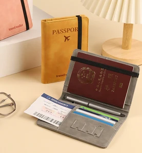 Low MOQ High Quality Portable Passport Card Holder Travel Ticket Document Passport Wallet