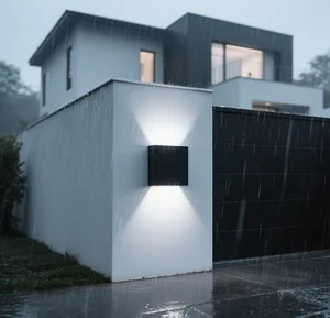 Factory Custom  Modern Style Aluminum Alloy Black Outdoor LED IP65 Waterproof Wall Light Suitable for Garage, Exterior Wall