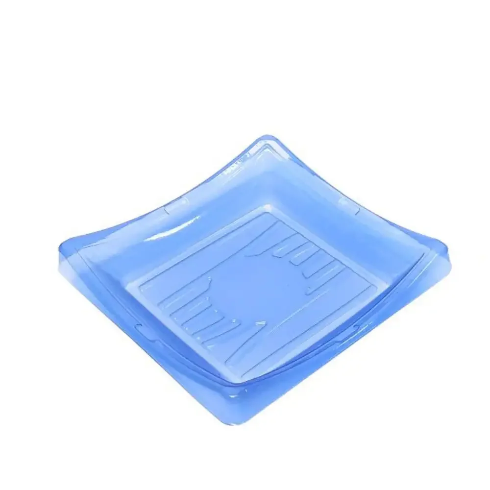 Fast Shipment Disposable Rectangular to Go Packaging Box Clear Blue Plastic Sushi Box with Anti Fog Lid