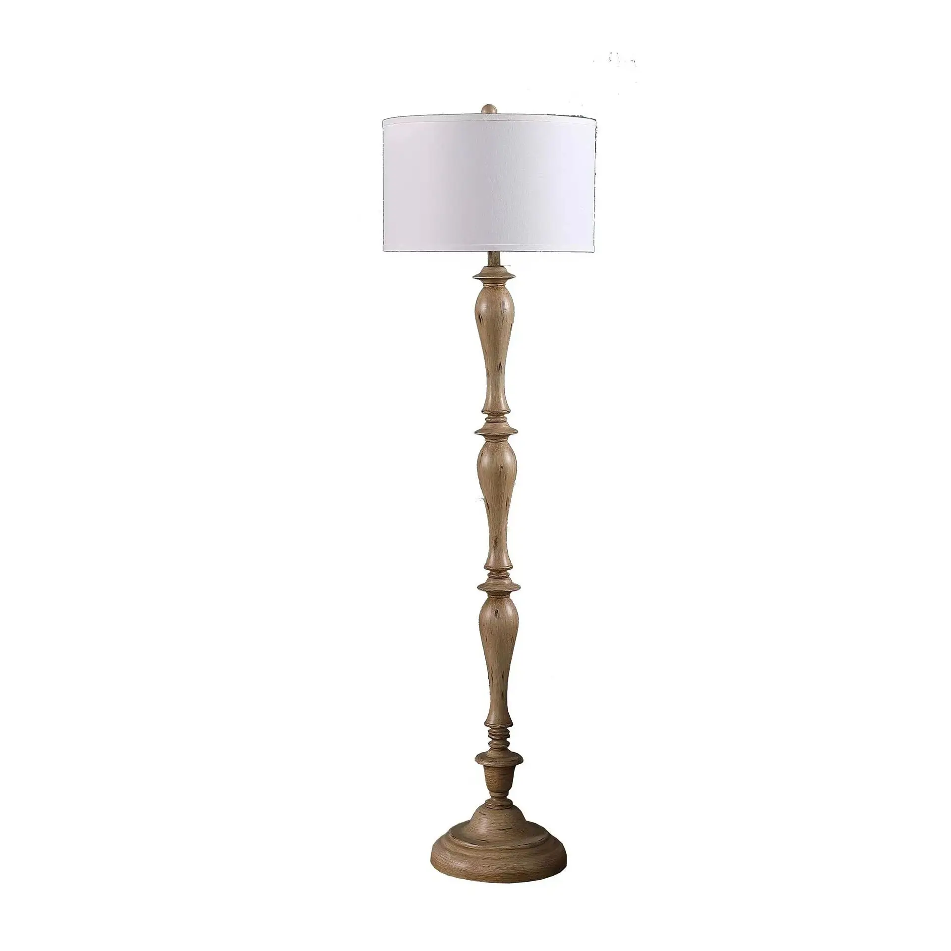Custom European Retro Simple HotelLEDBedside Bedroom Living Room Study Wooden Fabric Shade Floor Lamp