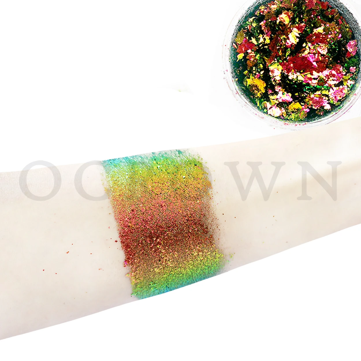 Косметика Ocrown тени для век с камелеоном/снежинками Хамелеона многохромовый пигмент