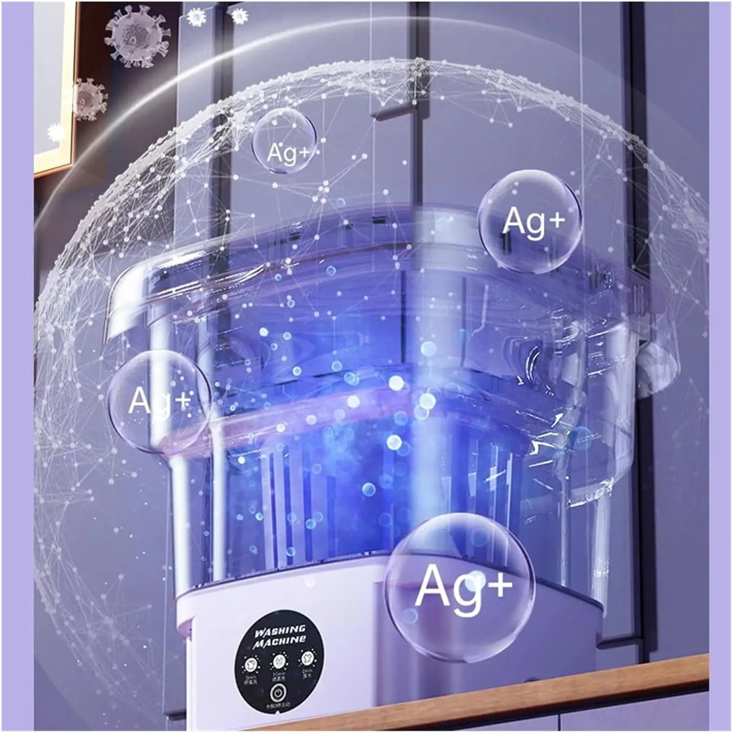 Underwear Socks Fully-automatic Electric Foldable Tub Laundry Washer Portable Mini Folding Washing Machine With Spin Dry 8L