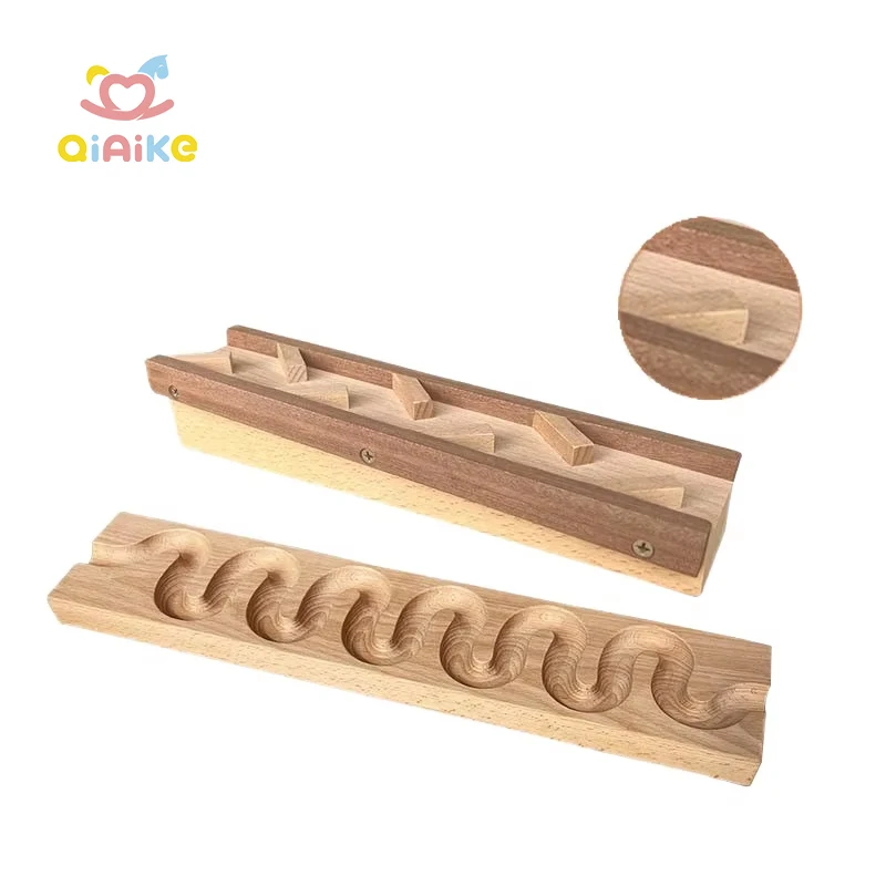 Wooden Marble Run Race Machine Winding Track Set Wooden Ball Run Toys for Child Marble Maze Gift Kids