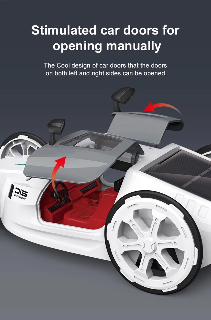 DIY 4WD solar  Concept car  Solar Toy Hands-On Science Gift Gifts For Teens Low  Carbon And Environmental Protection