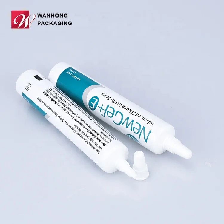 Color  Customized White Unique Cream Container Printing Nozzle 15ml Tube