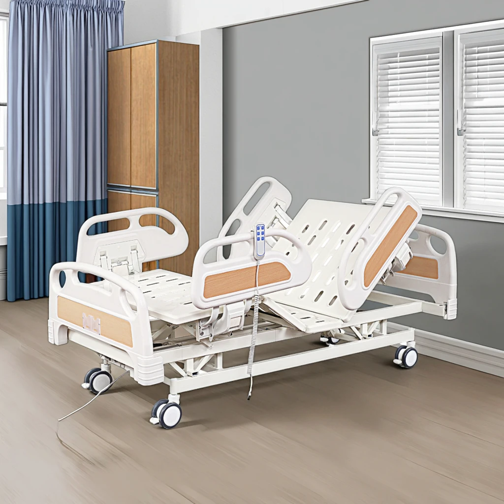 Three Function Stainless Steel Modern Safety Rail Electric Bed-Foldable Guardrail Medical Equipment Foot Hospital School Hotel 2