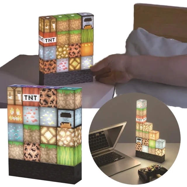 New Creative square Building Blocks DIY Magnetic Cubes Custom Stitching Lamp