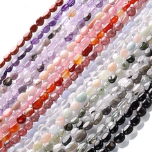 6-8mm Natural Gemstone Beads Nugget Oval Crystal Irregular Nugget Stone Beads for Jewelry Making Necklace Bracelet Earrings