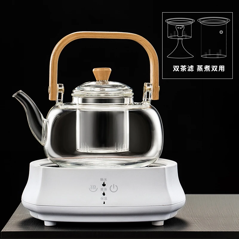 Handmade High Transparent Borosilicate Glass Teapot Heat Resistant Coffee & Tea Set